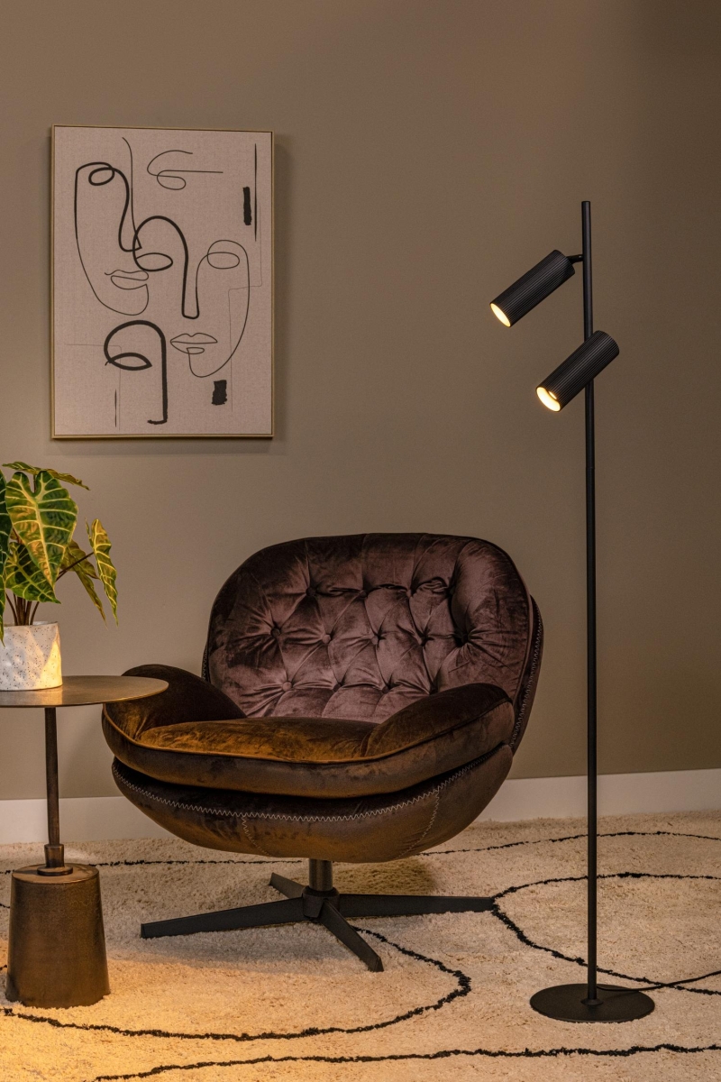 Lucide CLUBS - Stojacia lampa - 2xGU10 - Čierna